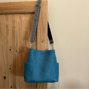 Joy Susan Blue Shoulder Bag with Decorative Strap
